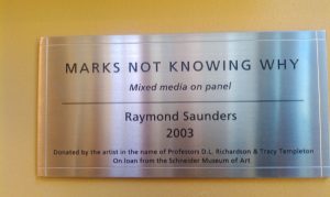 Raymond Saunders: Marks Not Knowing Why Plaque at SOU Hannon Library